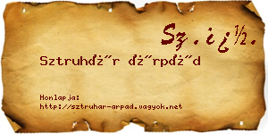 Sztruhár Árpád névjegykártya